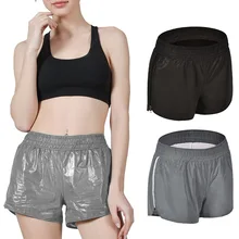 Горячая Распродажа женские спортивные шорты с боковой молнией однотонные Цветные Светоотражающие для спорта 19ing