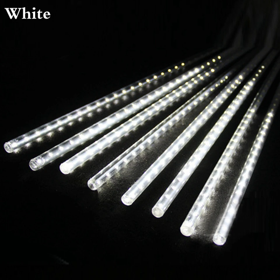Ac85-265v 30 cm 50 cm 8 Meteor Shower Chuva Tubos de Luz Conduzida da Corda ao ar Livre à Prova d' Água para o Natal Festa de Casamento Decoração 3 Fios de LED