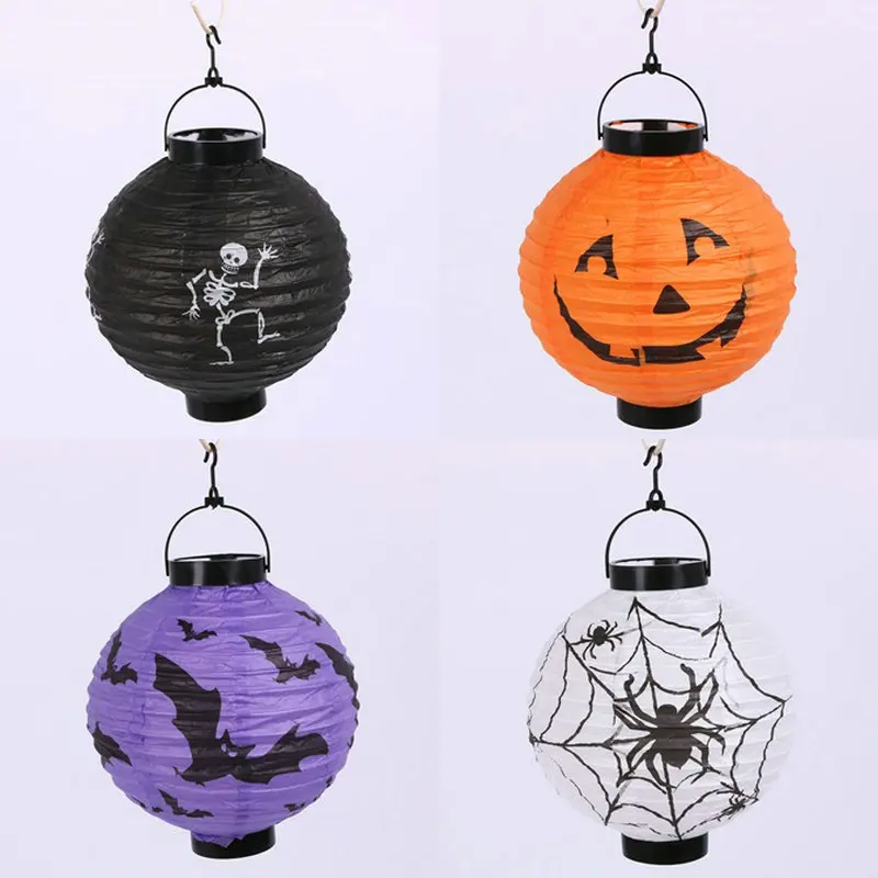 halloween decoration led paper pumpkin light hanging lantern lamp halloween props bat skull spider decor outdoor - Halloween Hanging Decorations halloween decoration led paper pumpkin light hanging lantern lamp halloween props bat skull spider decor outdoor - Halloween Hanging Decorations