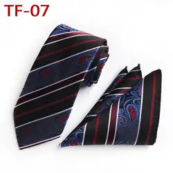 8 см роскошные набор шелковых галстуков Новинка Пейсли Полосатый Gravata галстук с платком