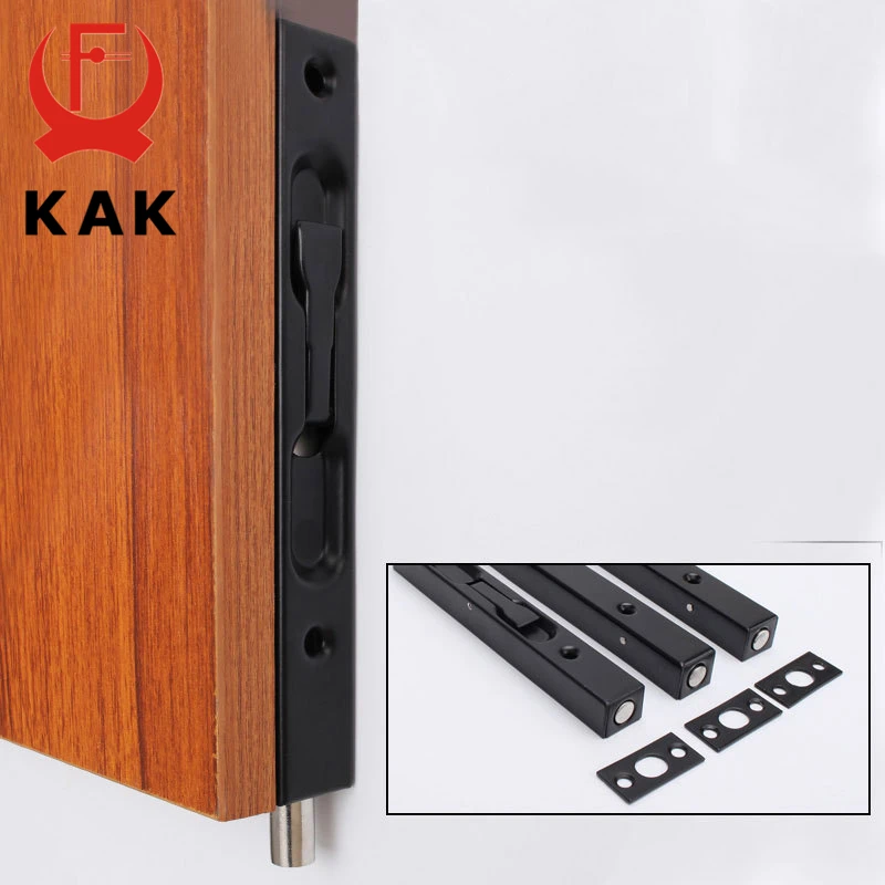 Stainless Steel Hidden Door Bolt Security Guard Door Latch Sliding Lock Bathroom Bolt Dust Proof Hardware KAK 4/6/8/10 inch door latch