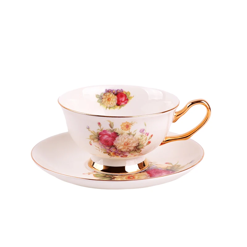 

Rose Bone China Coffee mug Set Ceramic Tea Mug European Style Classic Drinkware Creative Gift