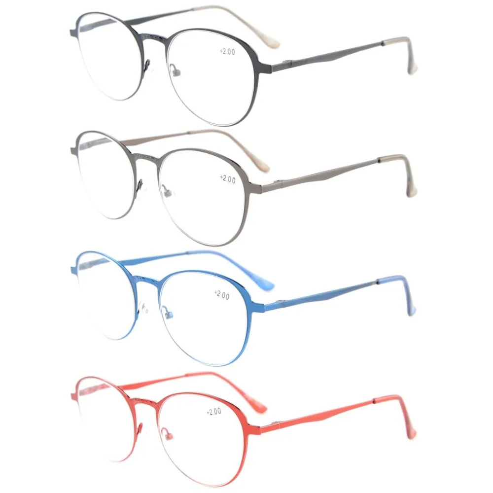 

R15063 Mix Eyekepper 4-Pack Quality Spring Hings Large Round Reading Glasses +0.5/0.75/1.0/1.25/1.5/1.75/2/2.25/2.5/2.75/3/3.5/4