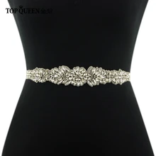 TOPQUEEN S334 свадебный пояс с украшением в виде кристаллов лента с бисером Ремни свадебное платье аксессуары Ремни для платья для Вечеринка