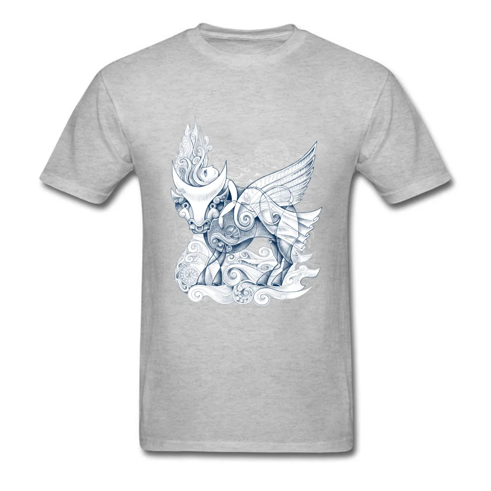 Casual Tops T Shirt New Coming O Neck Casual Short Sleeve 100% Cotton Men's Tshirts Printed On Tops Tees Wholesale The Abduction of Europa blue ver. grey