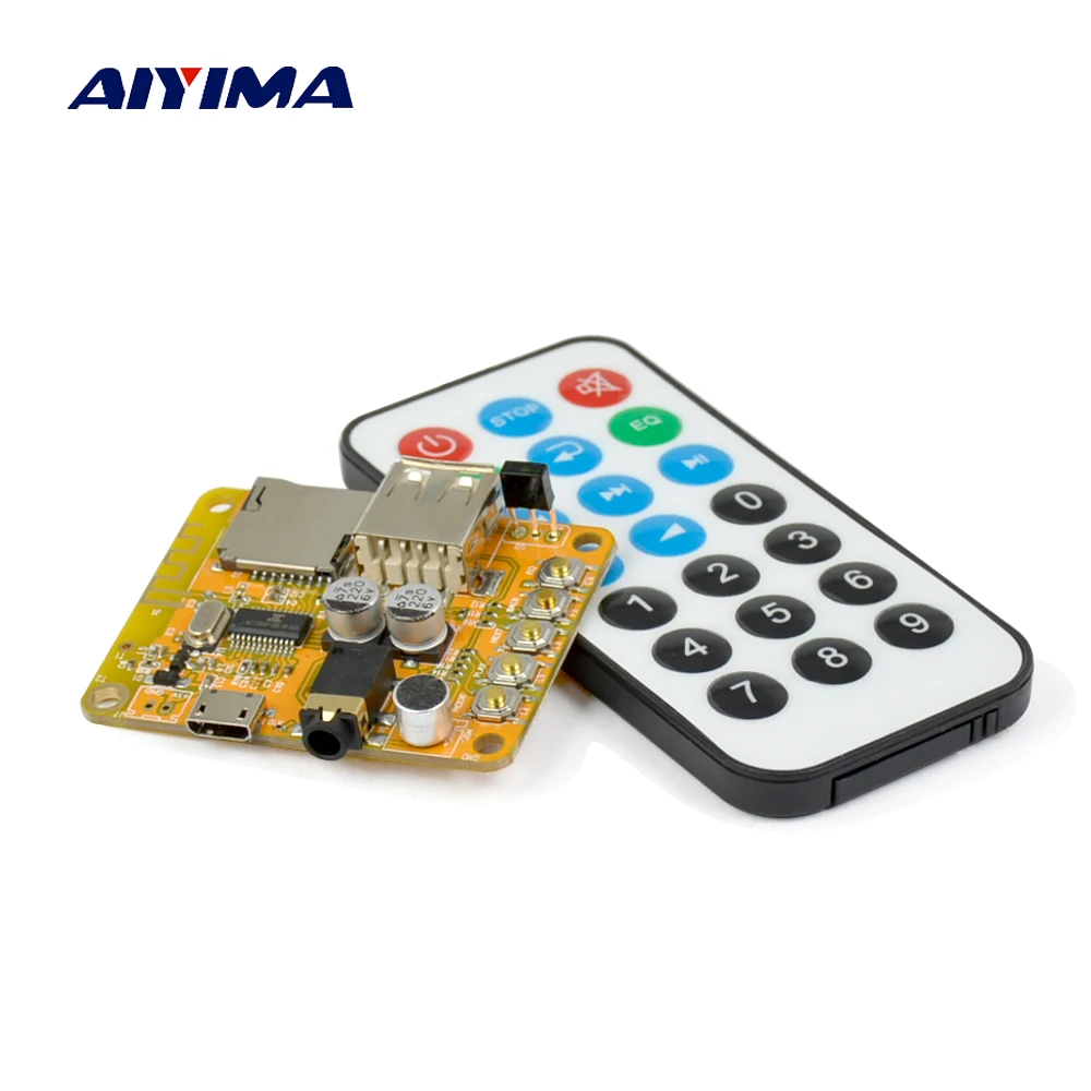 Aiyima Wireless Bluetooth Audio Receiver Board Car Amplifier Pre-Amp With Radio + Remote Control FLAC WAV MP3 WMA | Электроника