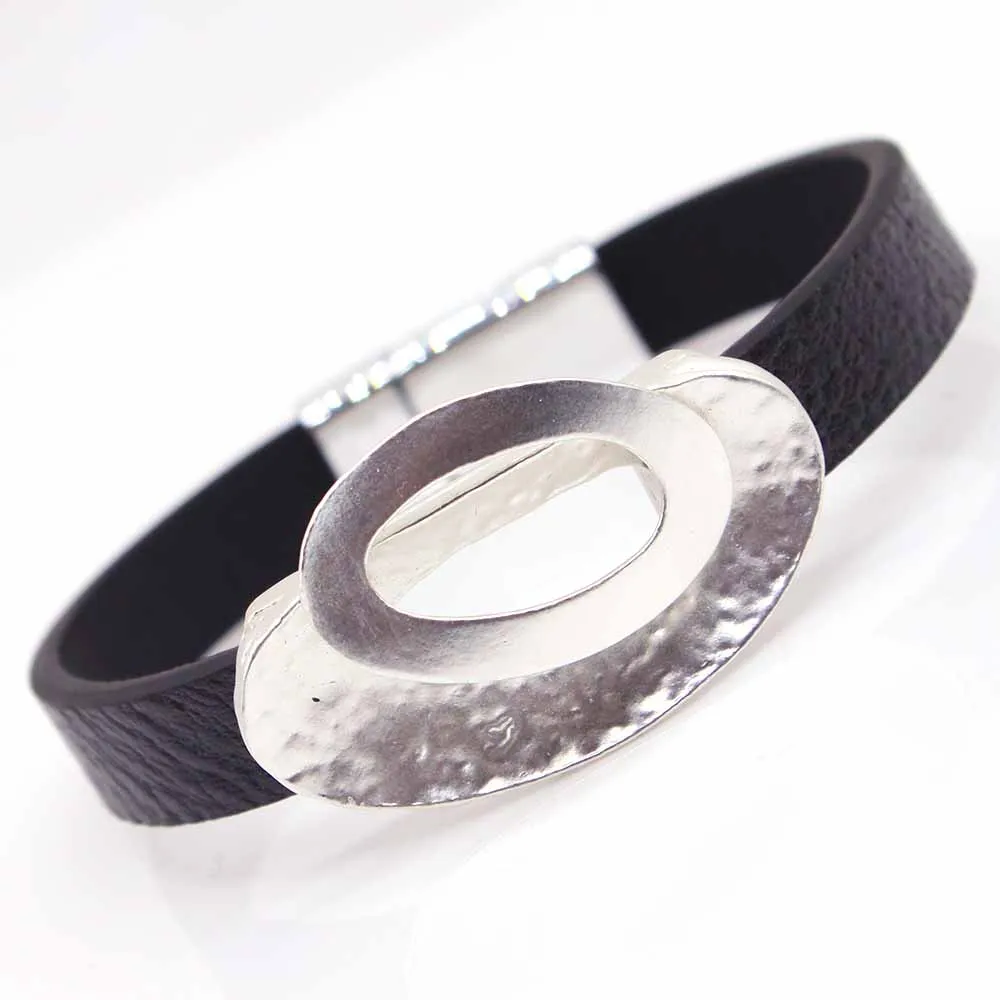 D& D модный Шарм Кожаный браслет для женщин сплав Хрустальный Браслет Ручной Работы магнитные застежки для женщин браслет Ювелирные изделия Подарки - Окраска металла: 26