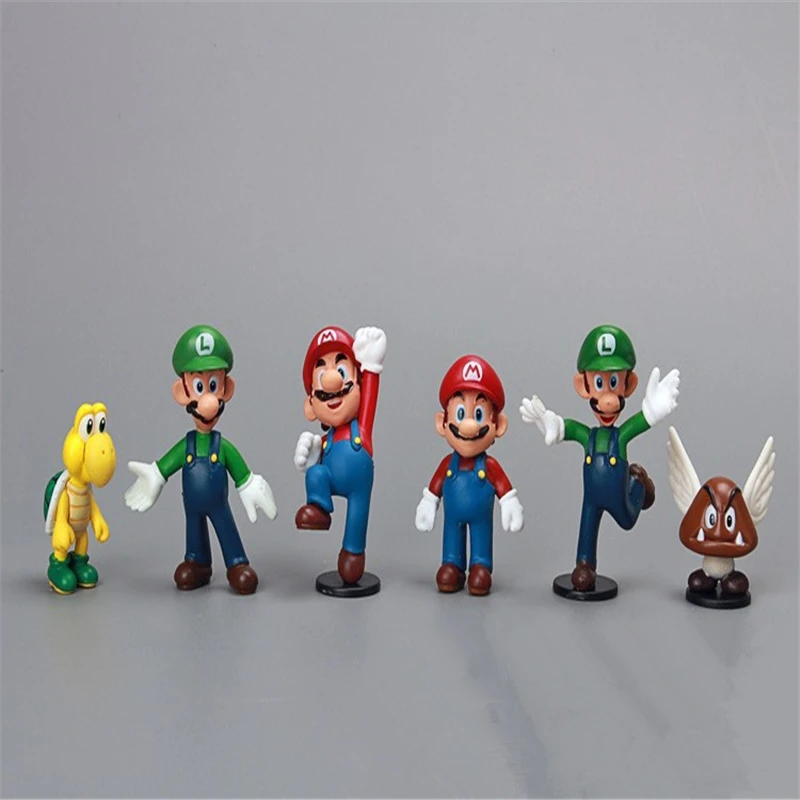 18pcs/set 3-7CM Super Mario Bros Toys Model 1set Hot Game Super Mario Bros Model Figure Toy Super Mario Childen Free Shipping