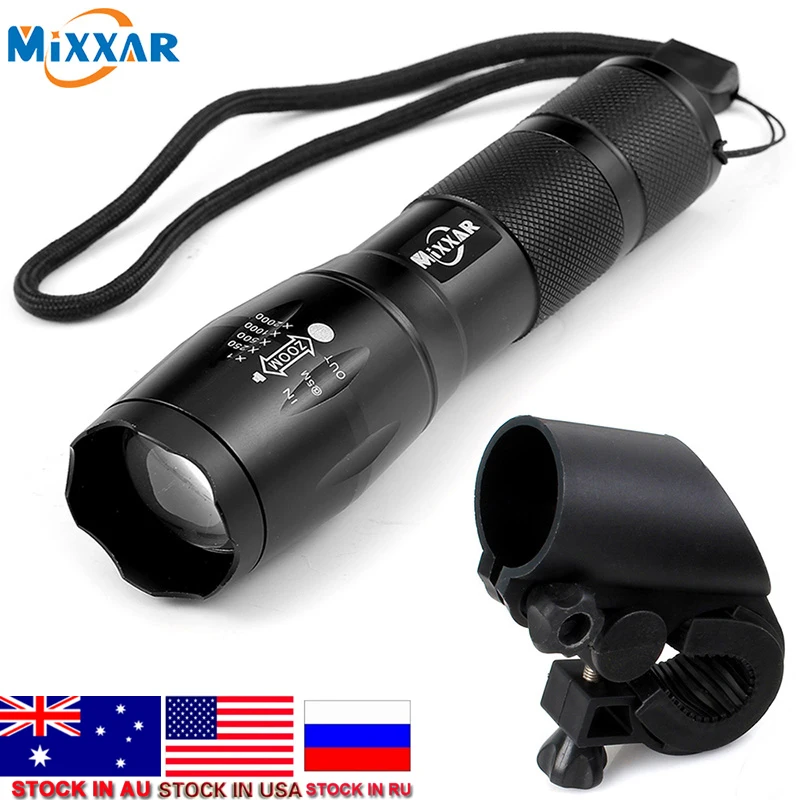 

Bike Bicycle Light Portable LED Flashlight Front Torch Zoomable Flashlight 8000LM E17 T6 LED 5 Modes Bike Light