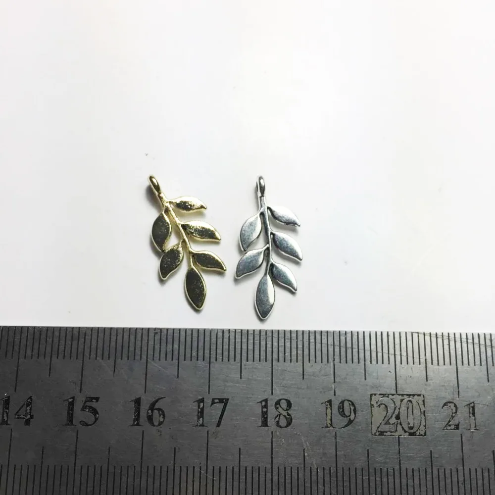 Eruifa 20 шт 12 мм милый лист цинковый сплав подвески ожерелья оптом, серьги браслет ювелирные изделия DIY ручной работы 2 цвета