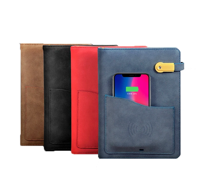 

Power Bank Creative Leather Notebook With Rechargeable Treasure Notebook U disk Power Supply Loose leaf Conference Record Book