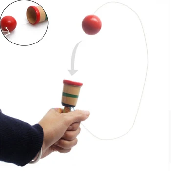 

New Hot Wooden Toy Coordination Game Sword Juggling Ball Skills Wooden Skill Educational Toy For Children Best Christmas Gift