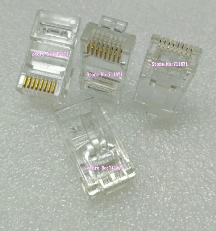 8 позиций контактов 8P8C Rj45 разъем адаптера CAT5 сетевая кристаллическая головка P