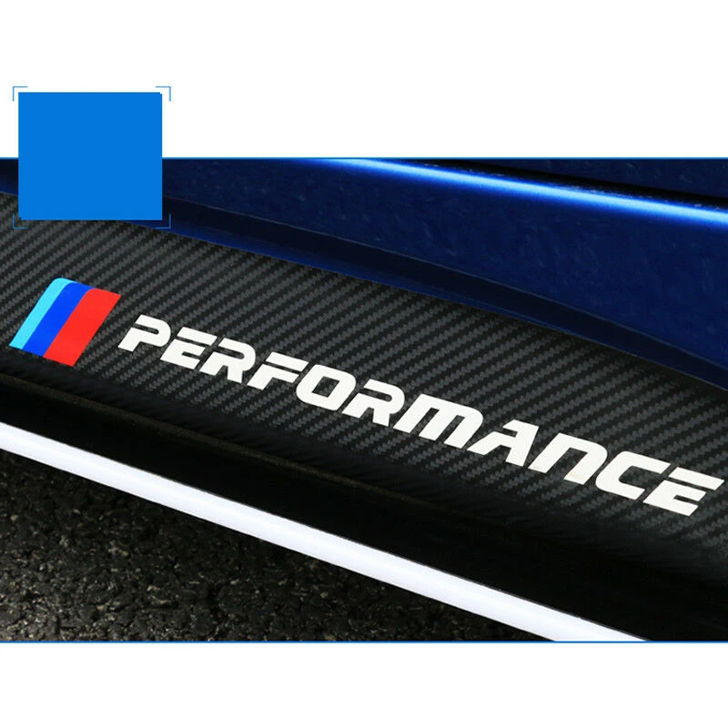 cheap 2pcs 215CM Car Stickers high quality auto Body Side Skirts Carbon Fiber black Stickers For BMW E90 E60 F10 E86 Z4 M3