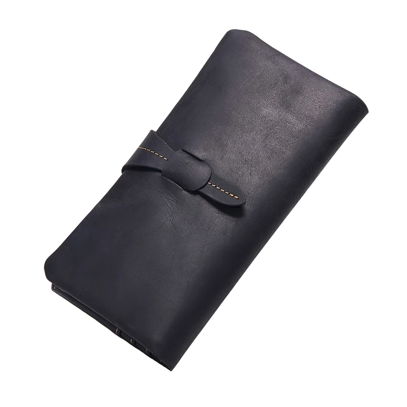 

Genuine Crazy Horse Cowhide Leather Men Wallets Long Coin Purse Vintage Zipper Wallet Male Clutch Leather Wallet Men Card Holder