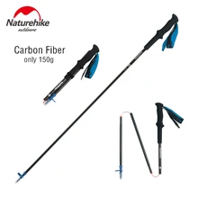 Naturehike Lightweight Collapsible Carbon Fiber Trekking Poles Adjustable Folding Nordic Walking Poles for Hiking Mountains