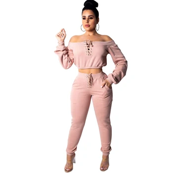 

spring new women's sweater jumpsuit two-piece casual pull frame eye-catching jumpsuit suit