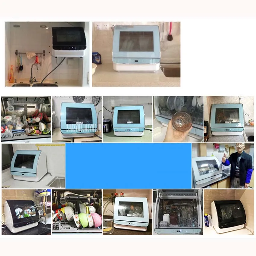 1 шт., миска для мытья, посудомоечная машина, домашняя полностью автоматическая миска для мытья, Настольная маленькая посудомоечная машина, высокотемпературная дезинфекция, HTAW50STGGB 220 В