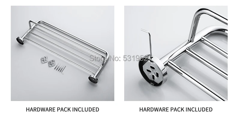 Высококачественная Полка для полотенец из нержавеющей стали, полированная двойная стойка для полотенец, держатель для полотенец для ванной комнаты, модный дизайн