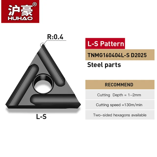 HUHAO 1 pc CNC Blade Triangle Slotting Lathe Insert Triangular Slotted Outer Hole Inner For Steel HRC45 Degree H01040506
