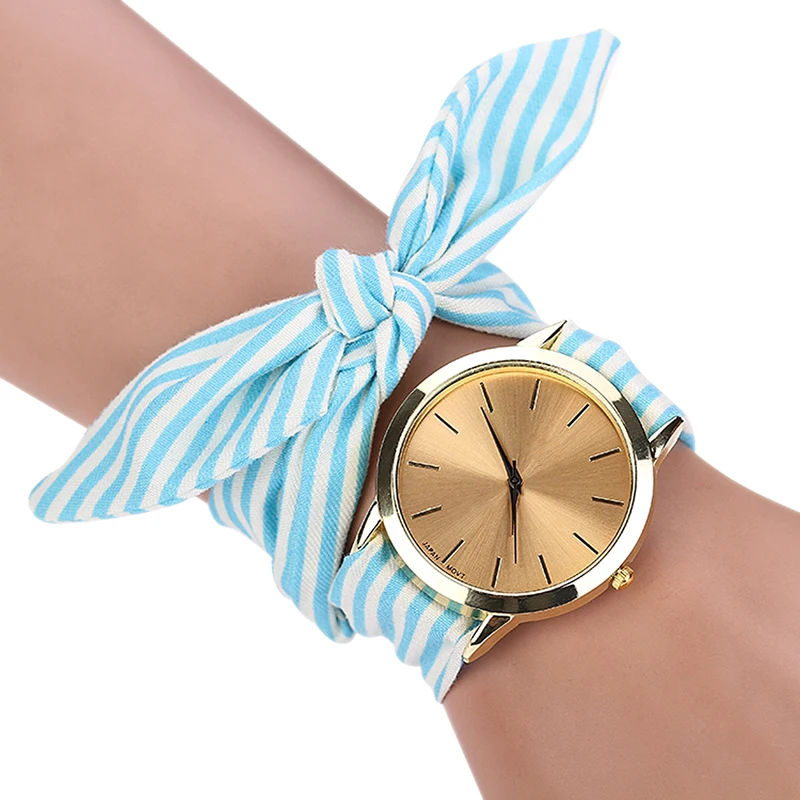 Модные Полосатые часы для женщин, повседневные часы с тканевым браслетом, женские часы с галстуком-бабочкой, женские часы, relogio feminino horloges vrouwen