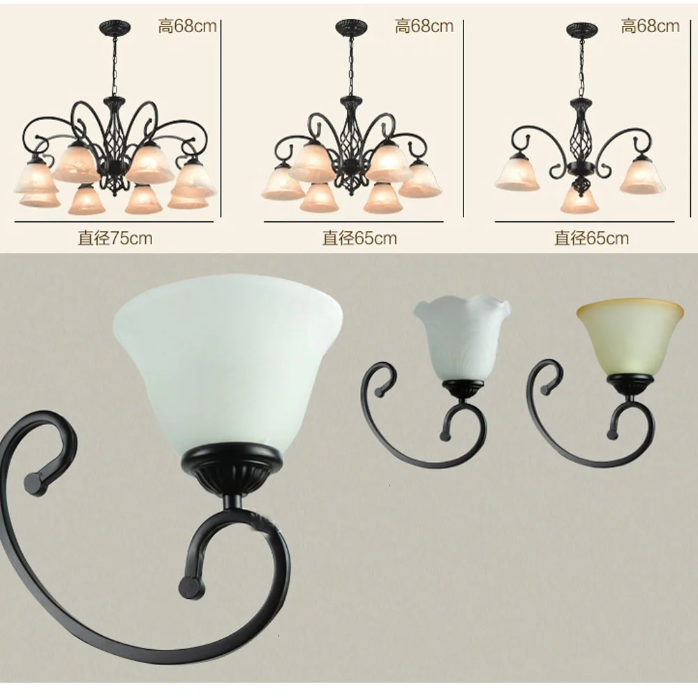 HGhomeart Гостиная E27 ретро Люстра Железный арт простая атмосфера Современные хрустальные люстры Спальня потолочная лампа для ресторана