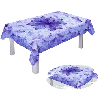 

Flowers Pattern Polyester Table Cloth Dustproof Waterproof Square Tablecloth Xmas Dining Table Cover For Kitchen Home Decorative
