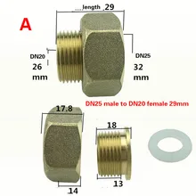 DN25 мужской и женский резьбовой DN20 29 мм/43 мм/61 мм/32 мм латунный адаптер муфты латунный фитинг трубы воздушный насос переходник для двух держателей