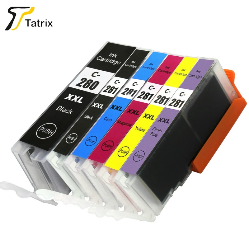 5-Pack Ink Cartridges For Canon PIXMA Printers - Compatible With PGI-280/CLI-281 XXL/XL Models 2 thumbnail image