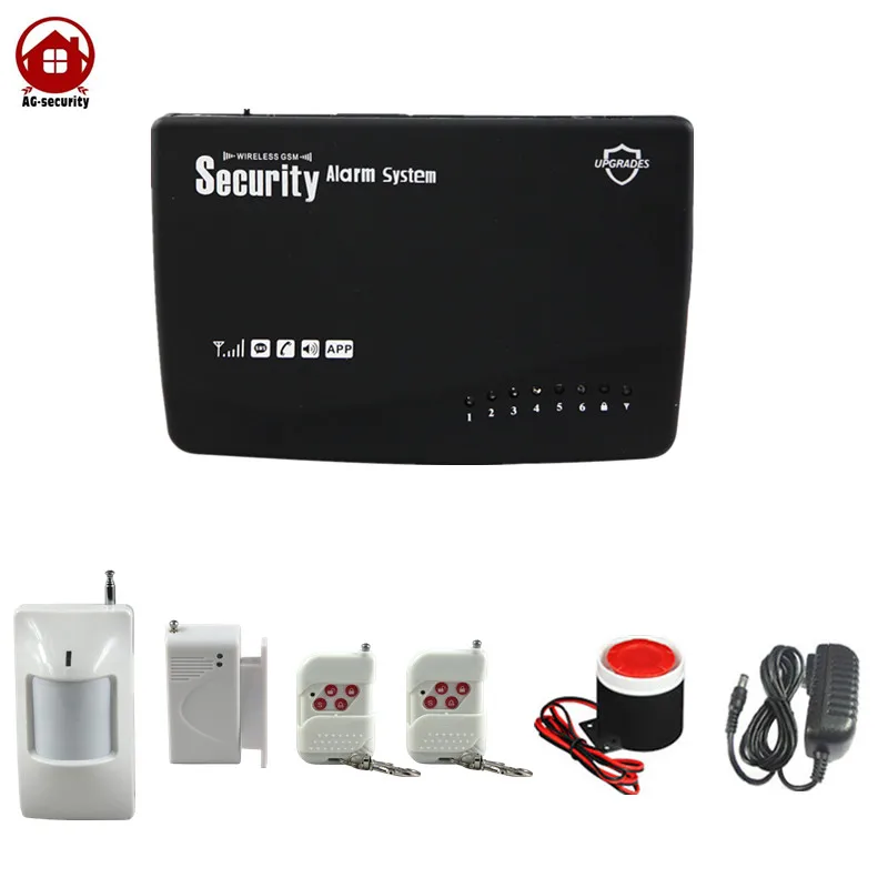 433Mhz GSM alarm home security wireless with built in GSM antenna Black