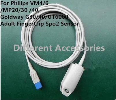 Совместимость для Philips/hp M1941A 8PIN взрослых FingerClip Spo2 Сенсор пульса и уровня кислорода в крови Spo2 зонд MP20/Вт, 30 Вт, 40 кислорода Сенсор 3 м/9ft