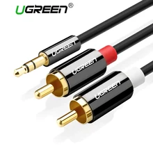 Ugreen RCA Cable 2RCA to 3.5 Audio Cable RCA 3.5mm Jack RCA AUX Cable for DJ Amplifiers Subwoofer Audio Mixer Home Theater DVD
