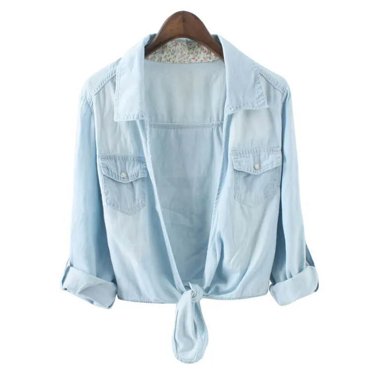 tie front jean shirt