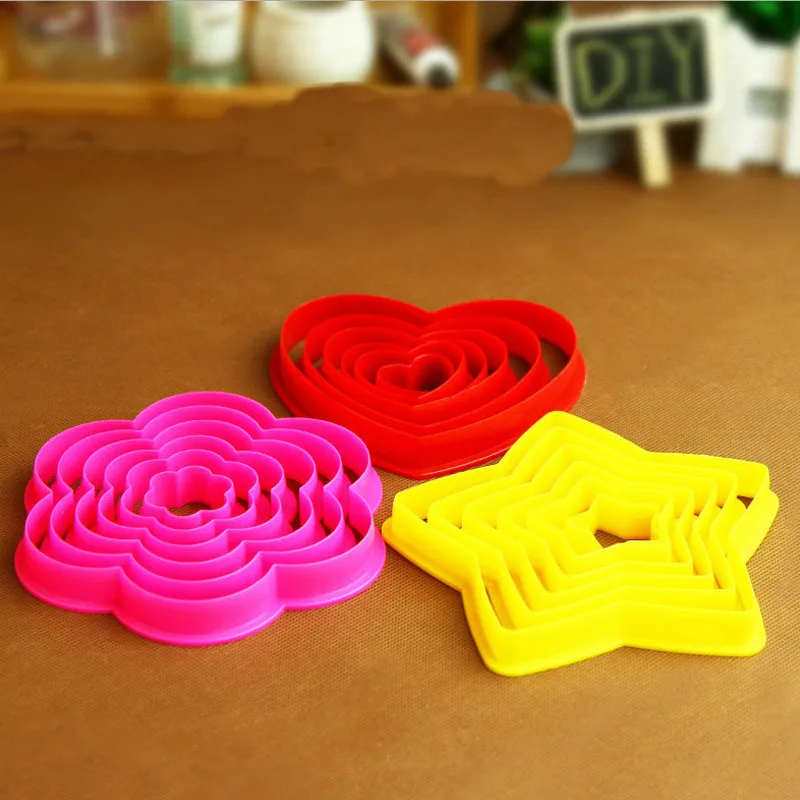 6PCS/Set Stars Flower Heart Shaped Cookies Biscuits Desserts Paste Cutter Molds Moulds Fondant Cake Decorating Baking DIY Tools | Дом и сад