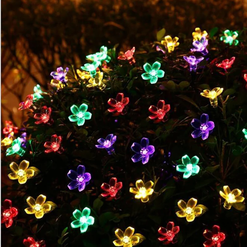 LED Solar Powered Lamp Flower Color Solar Christmas Light String Solar Light Strin Fairy Lights Outdoor Waterproof Wedding Decoration (3)