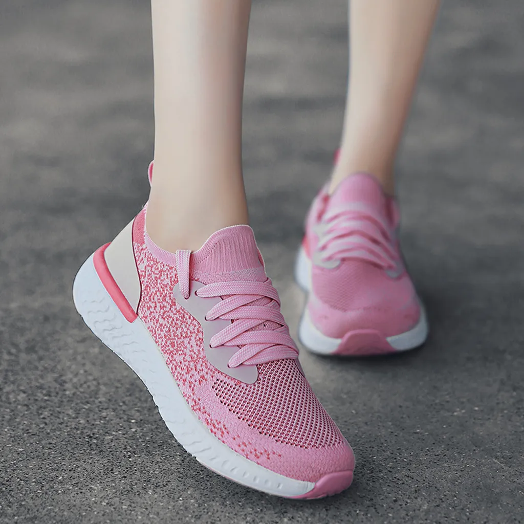 

Women's Sport Running Shoes 2019 Pink Exercise Breathable Sneakers Simple Mesh Sneakers Size 35-39 Sneakers for Women