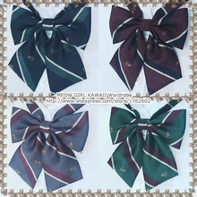 Японский Школьный женский JK форменный галстук-бабочка Якорь Вышивка Бант в полоску Лолита галстук Косплей 4 цвета