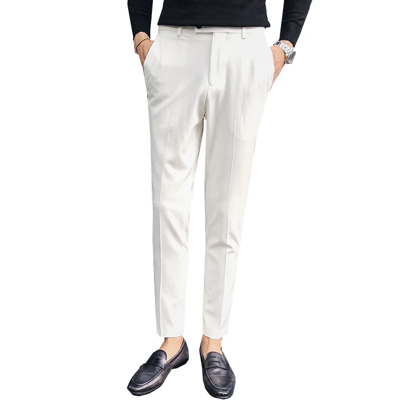 Pure color men dress pant Asia size 29 30 31 32 33 34 35 pants men 8-color selection Mens trousers