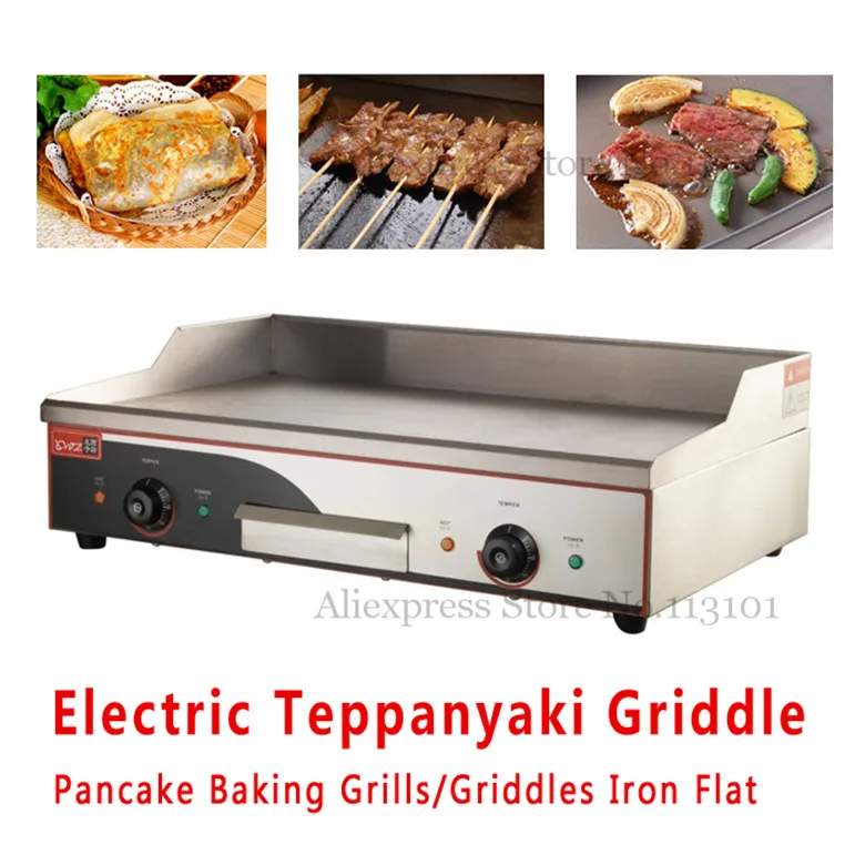 Countertop Electric Teppanyaki Griddle Stainless Steel Pancake Baking