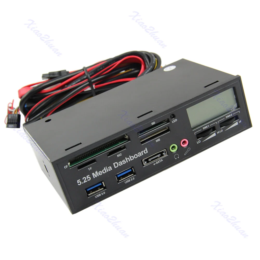 USB 3.0 All-in-1 5.25 Muiti-function Media Dashboard Front Panel Card Reader