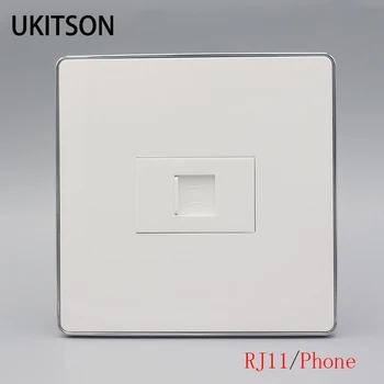 

Silver Edge One Port Two Sockets CAT3 RJ11 Phone Wall Faceplate For Telephone 4 Line Face Cover