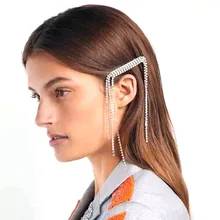 1 шт. для женщин полный кристалл цепи кисточкой заколка для волос серебро цвет волос Harpins аксессуары для волос ювелирные изделия
