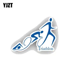 YJZT 15,2 см * 11 см модные украшения Триатлон спорт ПВХ Водонепроницаемый автомобиля Стикеры 11-00102