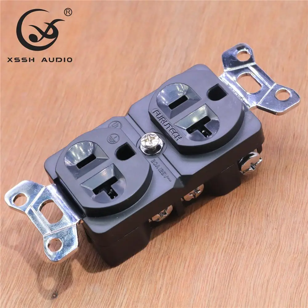 Tomada de Energia Xssh Áudio Real Vermelho Puro Cobre Chapeado Ouro Ródio 20amp 20a 125 v América Padrão Eua Elétrica Núcleo - Image 6