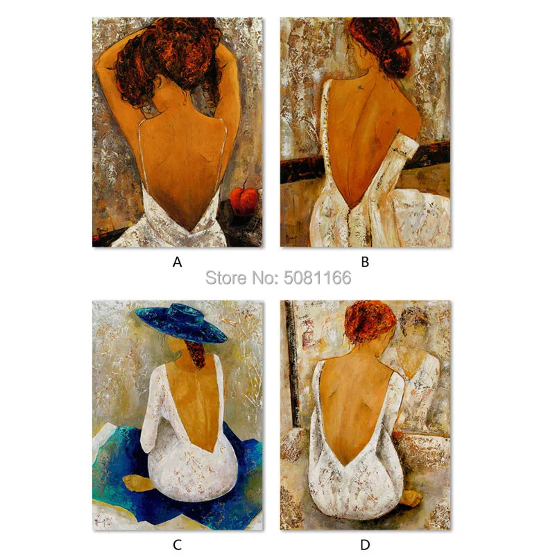 

Brown Home Decoration figure Wall Art Picture old retro Hand-painted Abstract Women Painting Bohemia girl Oil Painting on Canvas