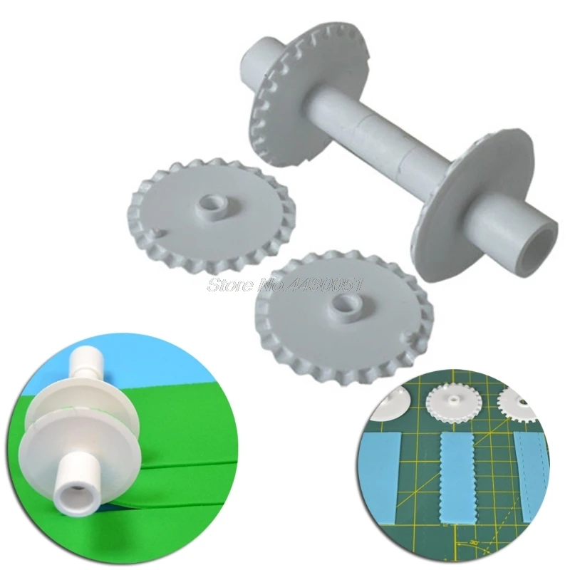 

6Pcs Fondant Strip Ribbon Cutter Stitcher with Cake Rolling Pin Decorating Tool