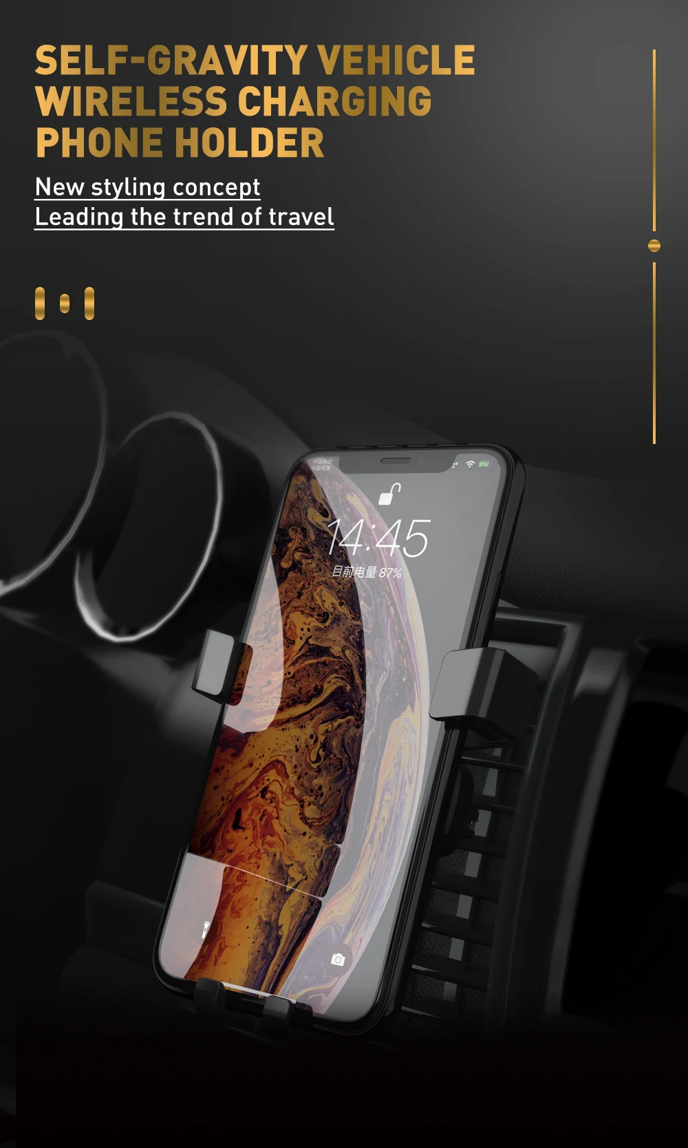 KEYSION 10 Вт Qi Беспроводное зарядное устройство для iPhone 11 XS Max XR быстрая Беспроводная зарядка Автомобильный держатель для samsung S10 S9 S8 NOTE 10