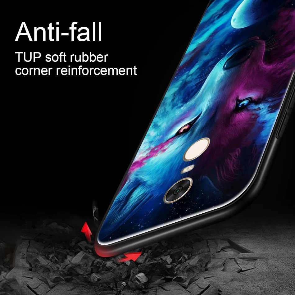 REAOOM Tempered glass phone case for RedMi 5 Plus luxury animal pattern case for Xiaomi RedMi Note 5 pro 4X Mi A1 Mi8 back cover (2)