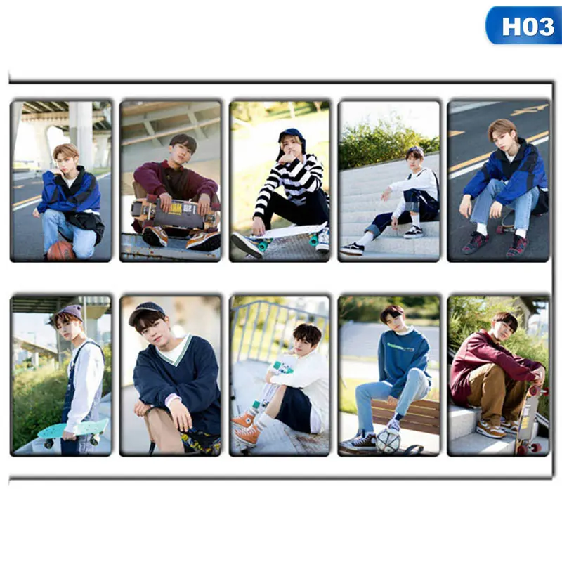 

10pcs/set K-POP Stray Kids Sticky Lomo Cards New Fashion Crystal Card Stickers For Fans Collection Gift
