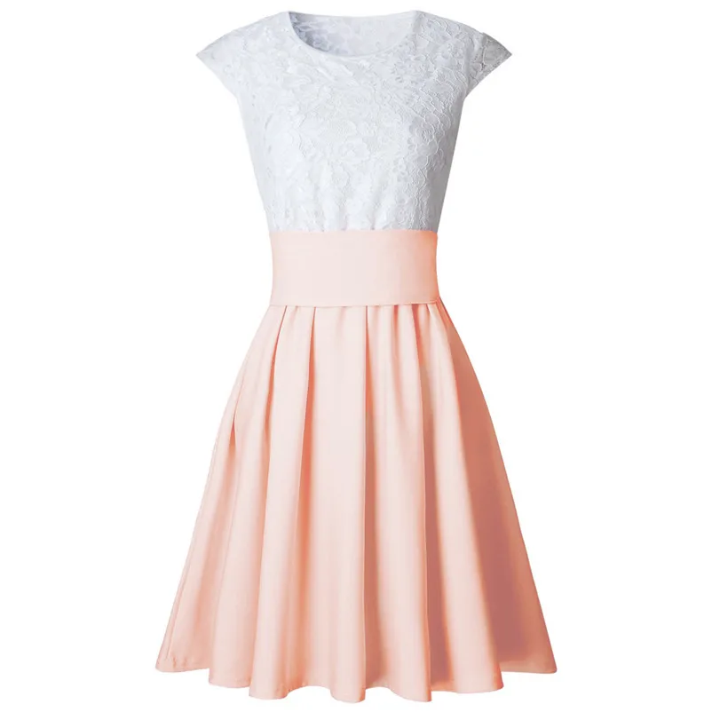 womens 2018 summer dresse short sleeves dress cute dress mini lace dress beach casual dress vestido dropshipping #F#40JY2419